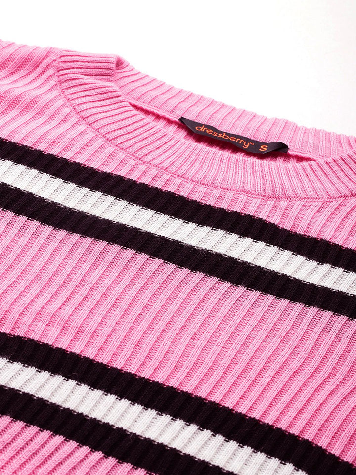 DressBerry Pure Acrylic Striped Pullover
