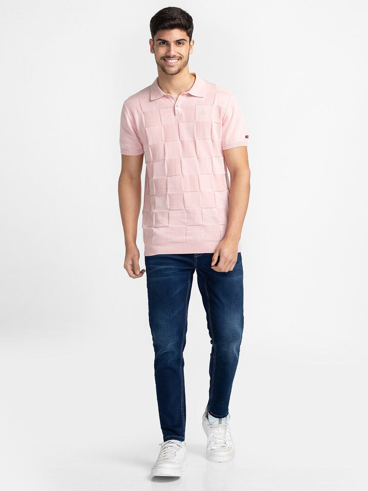 Being Human Checked Regular Fit Polo Collar T-shirt