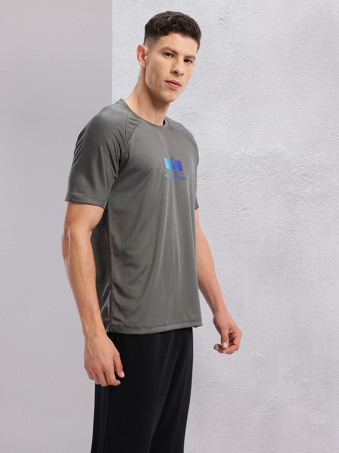 HRX by Hrithik Roshan Brand Logo Print Rapid-Dry Training T-shirt