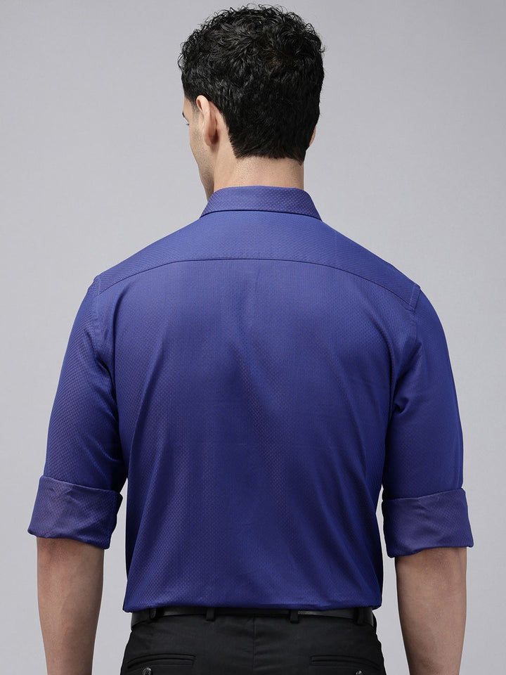 Park Avenue Opaque Self Design Textured Pure Cotton Formal Shirt