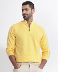 RARE RABBIT Men Troyo Solid Mock Collar Sweater
