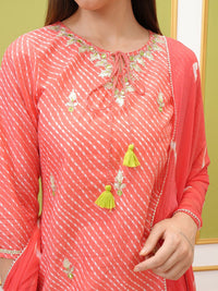 Vishudh Floral Printed Regular Pure Cotton Kurta with Trousers & With Dupatta
