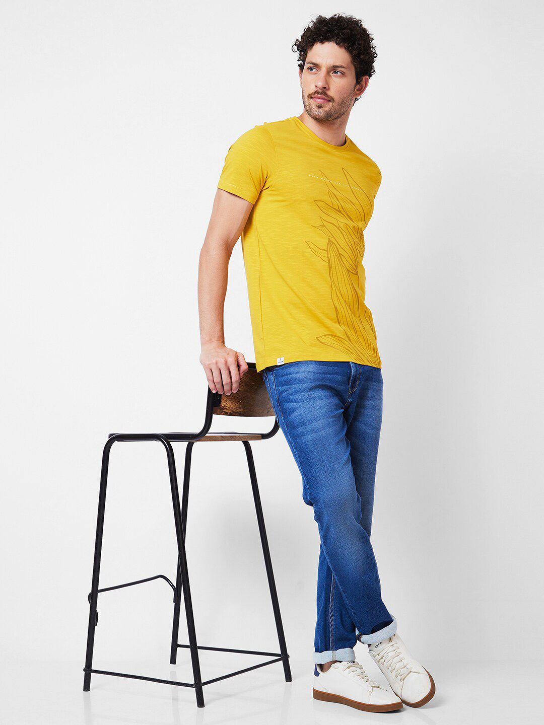 SPYKAR Graphic Printed Cotton Slim Fit T-shirt