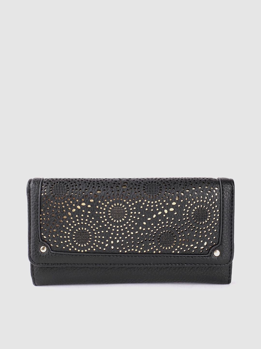 Lino Perros Women Laser Cut Detail Three Fold Wallet