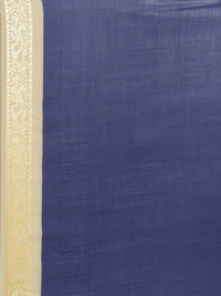 Saree mall Navy Blue & Beige Solid Saree