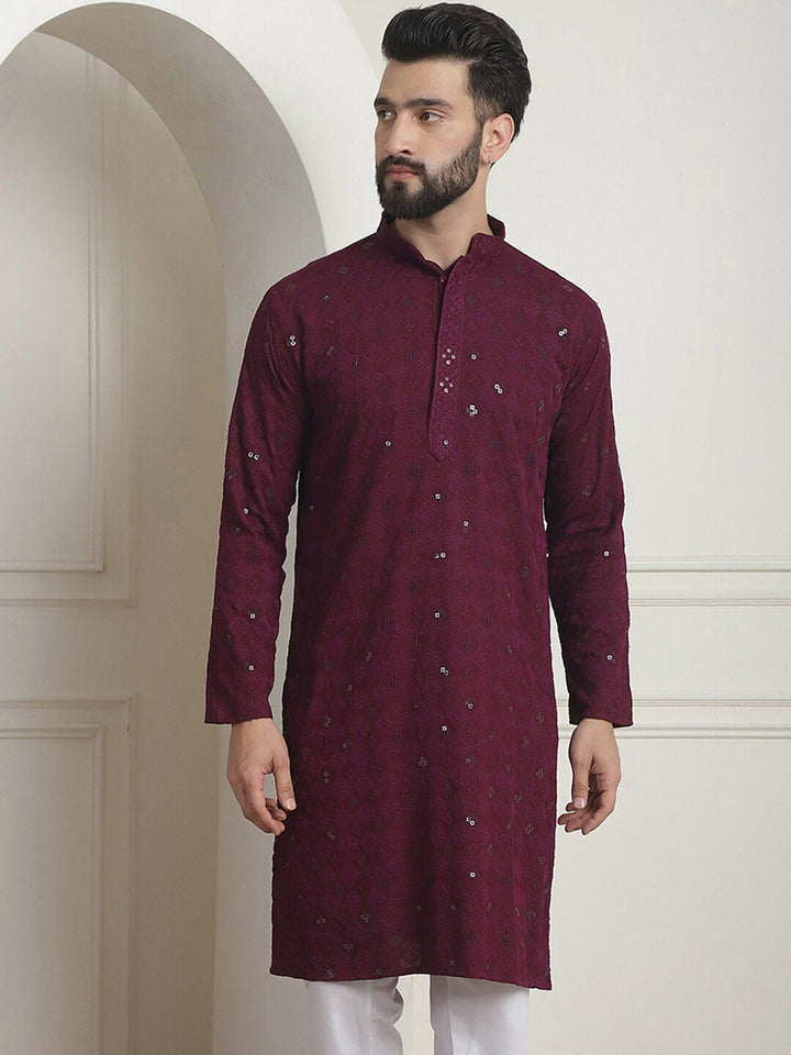 SOJANYA Kurta Kolar Mandarin Kerja Benang Labuci