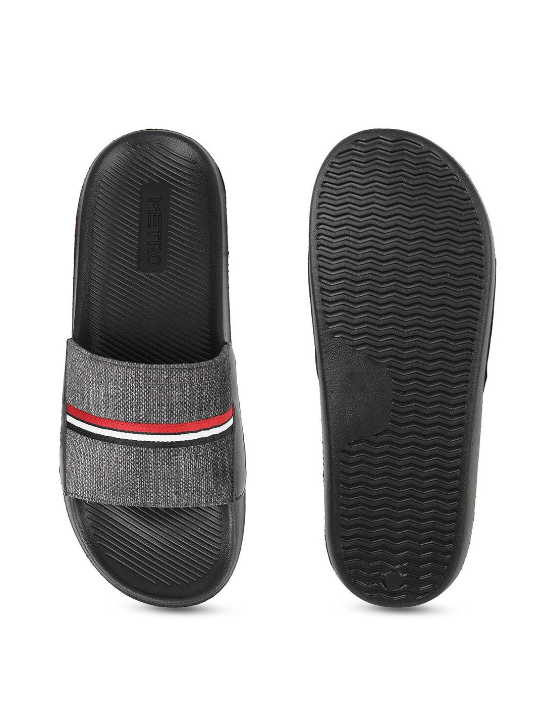 Metro Men Striped Sliders