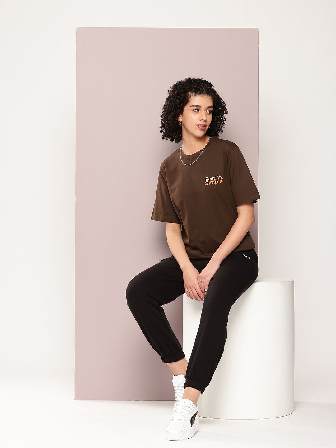 DILLINGER Women Typography Printed Oversized T-shirt