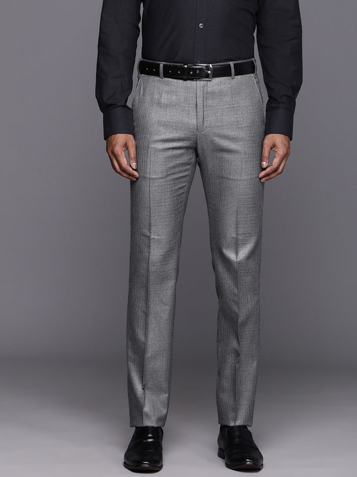 Raymond Men Textured Slim Fit Trousers