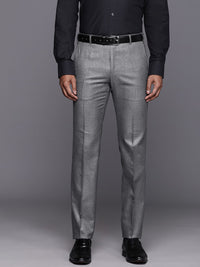 Raymond Men Textured Slim Fit Trousers