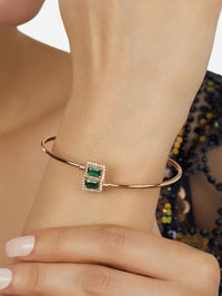 Set Mutiara Zaveri 2 Gelang Kada Bertali Emas Bersalut Emas Mawar Cubic Zirconia
