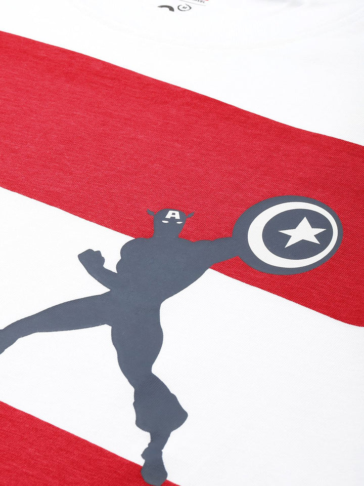 Being Human Captain America Printed Drop-Shoulder Sleeves Easy Fit Pure Cotton T-shirt