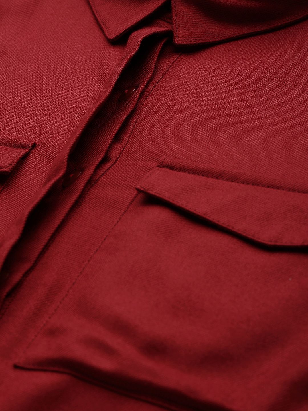 all about you Women Red Solid Shirt Dress