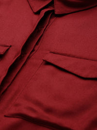 all about you Women Red Solid Shirt Dress