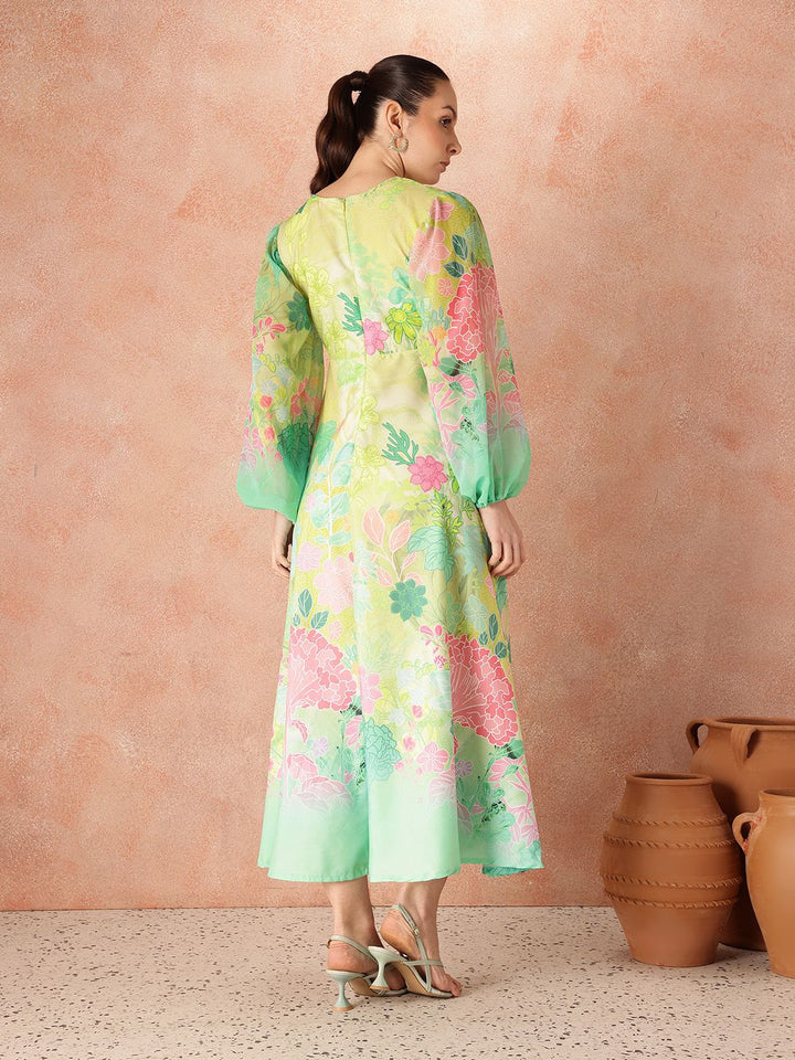 all about you Floral Printed Empire Dress