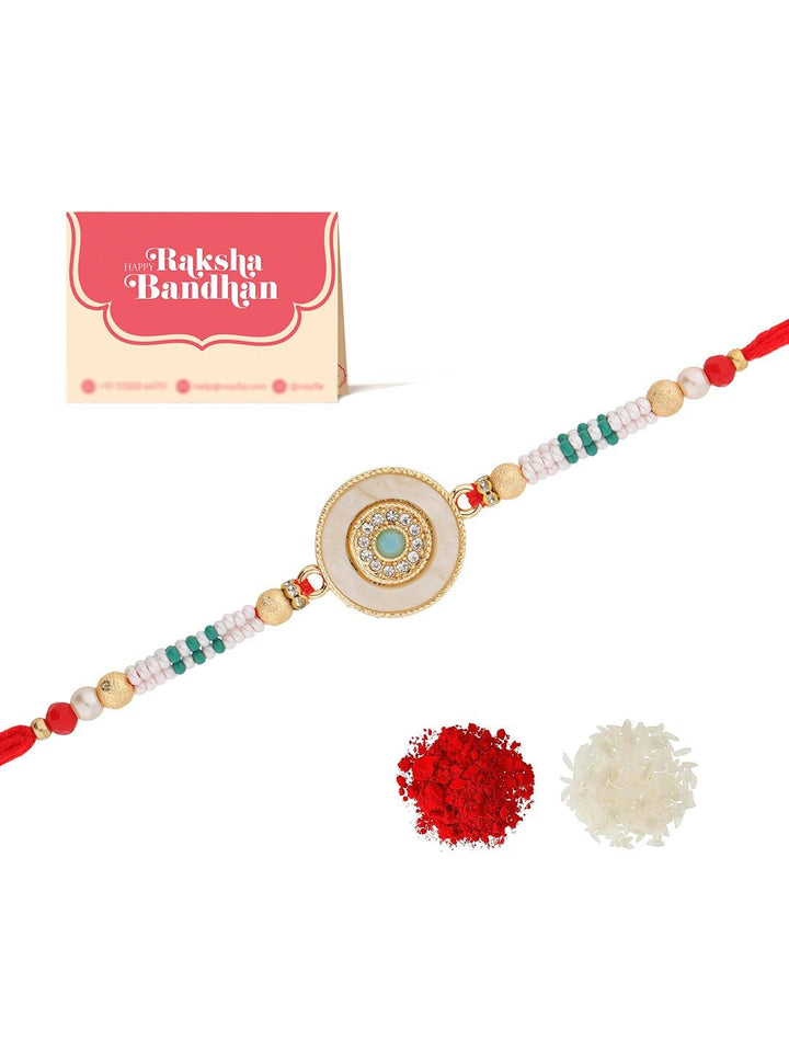 Voylla Regal Mother Of Pearl Designer Thread Rakhi