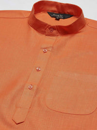 SOJANYA Men Orange Kurta with Churidar