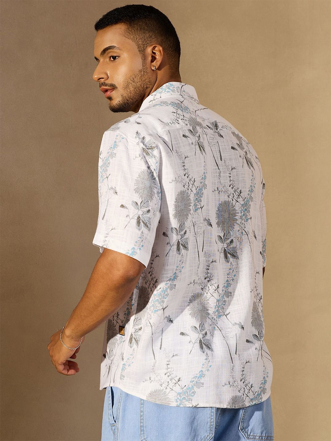DENNISON Rotary Printed Drop Shoulder Oversized Casual Shirt