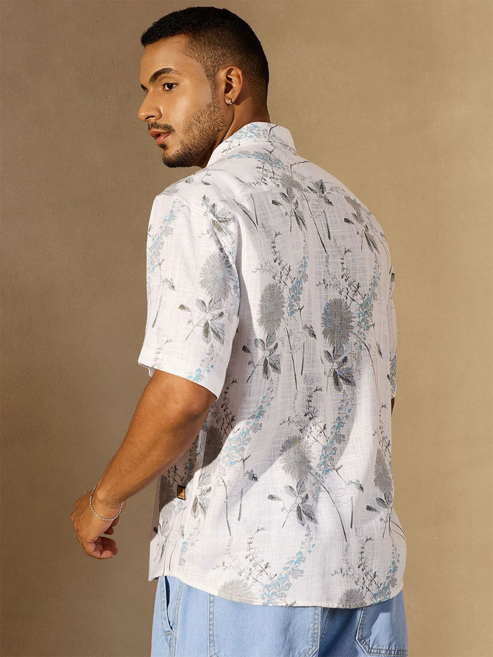 DENNISON Rotary Printed Drop Shoulder Oversized Casual Shirt