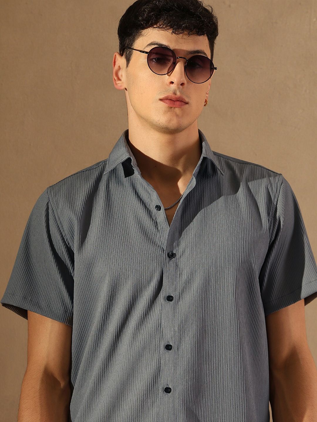 DENNISON Popcorn Textured Oversized Shirt