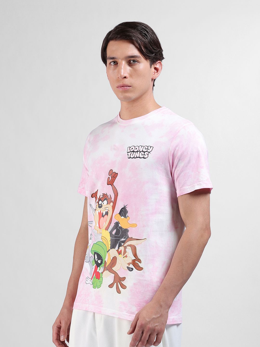 The Indian Garage Co Men Slim Fit Tie & Dye Looney Tunes T-Shirt