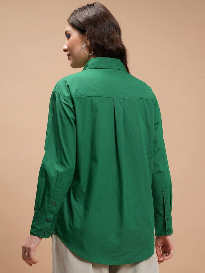 Tokyo Talkies Spread Collar Cotton Casual Shirt