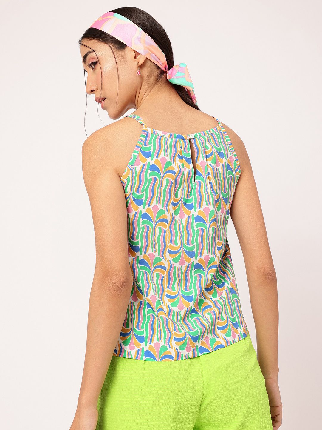 DressBerry Kaleidoscope Printed Strappy A-Line Top