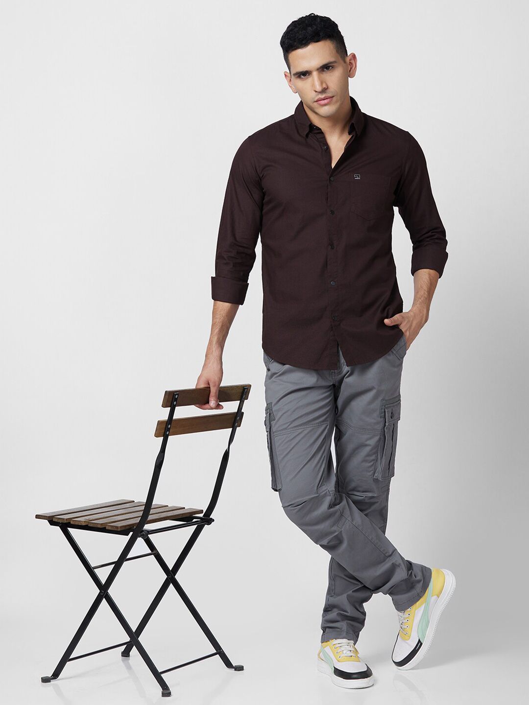 SPYKAR Slim Fit Opaque Cotton Casual Shirt