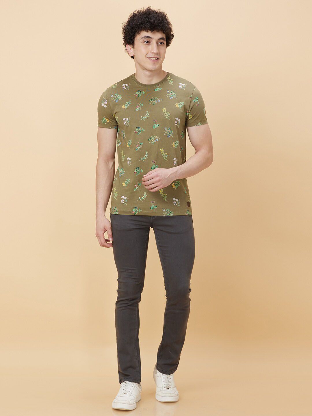 Being Human Floral Pure Cotton Printed T-shirt