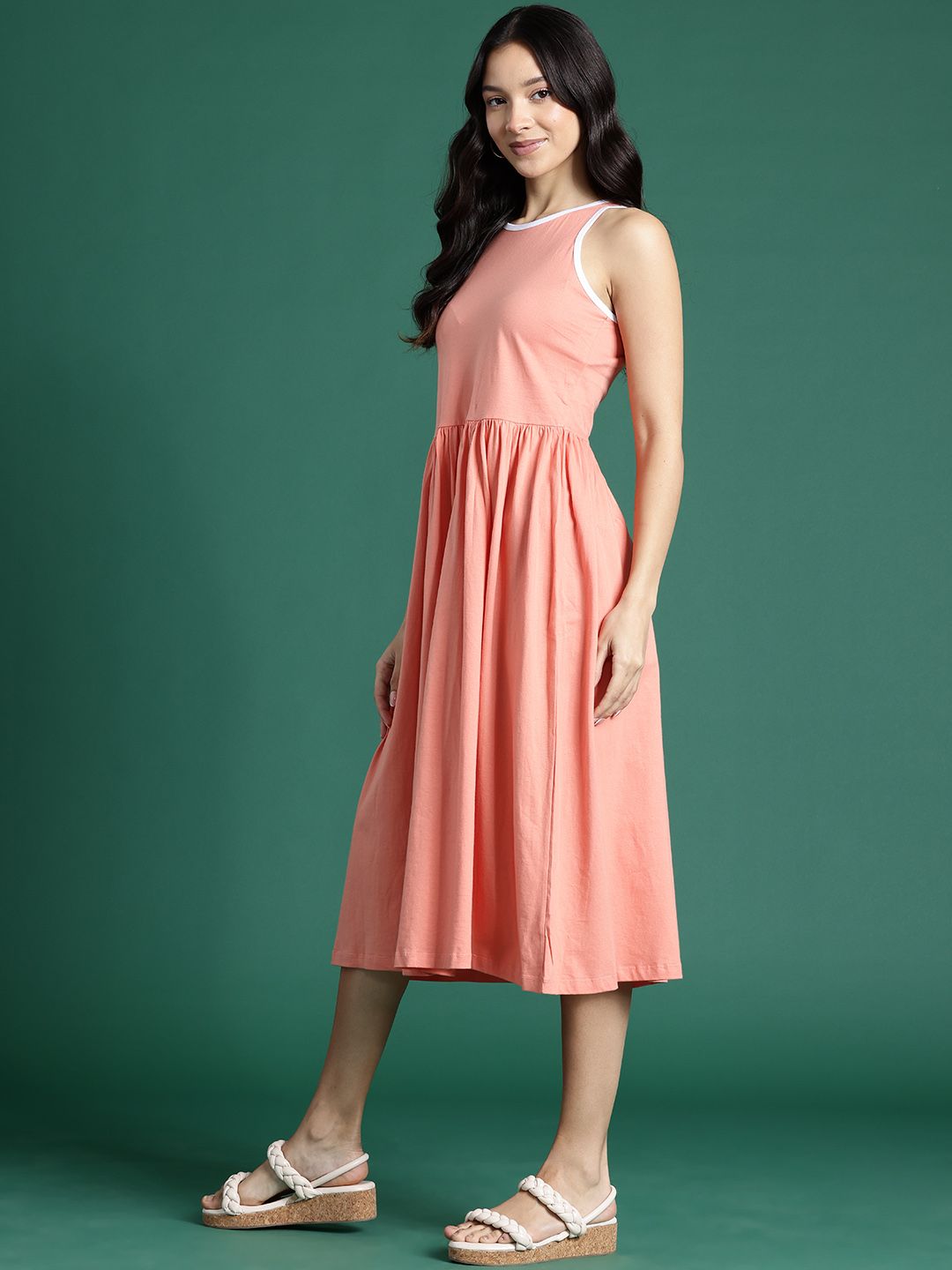 DressBerry A-Line Midi Pure Cotton Dress