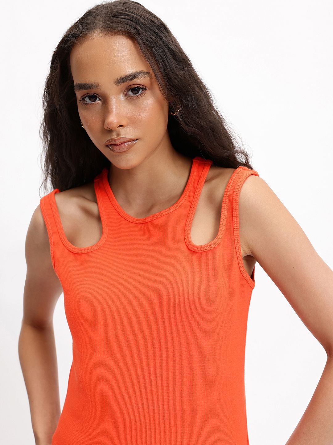 DressBerry Elevated Basics Strappy Cut-Out Knit Top