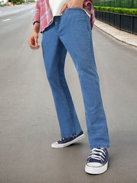 Urbano Fashion Men Mid Rise Light Fade Stretchable Bootcut Jeans