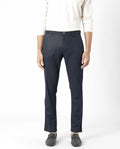 RARE RABBIT Men Cellular Mid-Rise Slim Fit Cotton Trouser