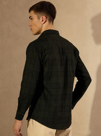 DENNISON Spread Collar Smart Checked Casual Shirt