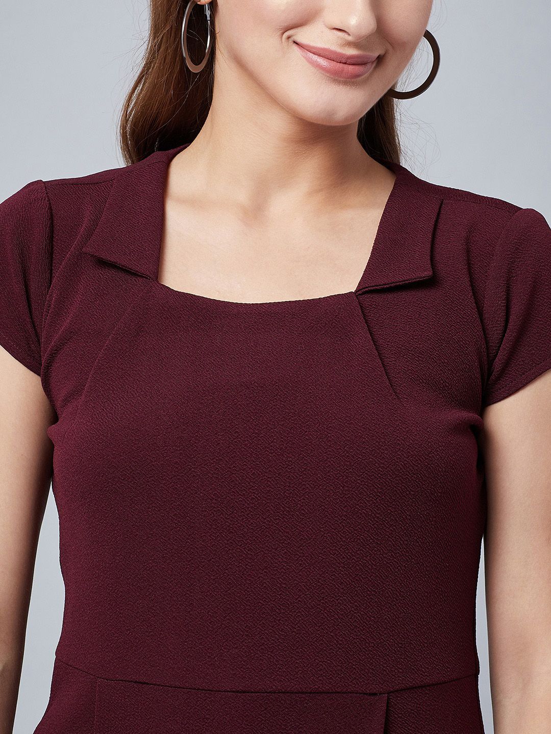 Athena Women Burgundy Solid Sheath Dress – Myntra International