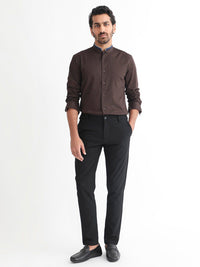RARE RABBIT Men Tehran Band Collar Slim Fit Shirt