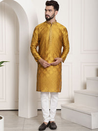 SOJANYA Kurta Sutera Jacquard Rekaan Tenun Geometrik Dengan Churidar