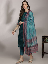 Anouk Women Printed Kurta with Trousers & Dupatta