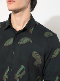 RARE RABBIT Men Inari Slim Fit Abstract Printed Shirt