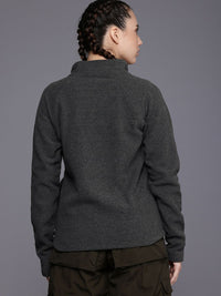 HRX by Hrithik Roshan Open Front Fleece Sweatshirt