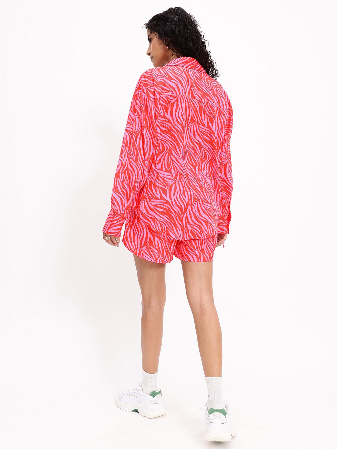 DressBerry Vibrant Leafy Tropical Print Shirt & Shorts Co-ords