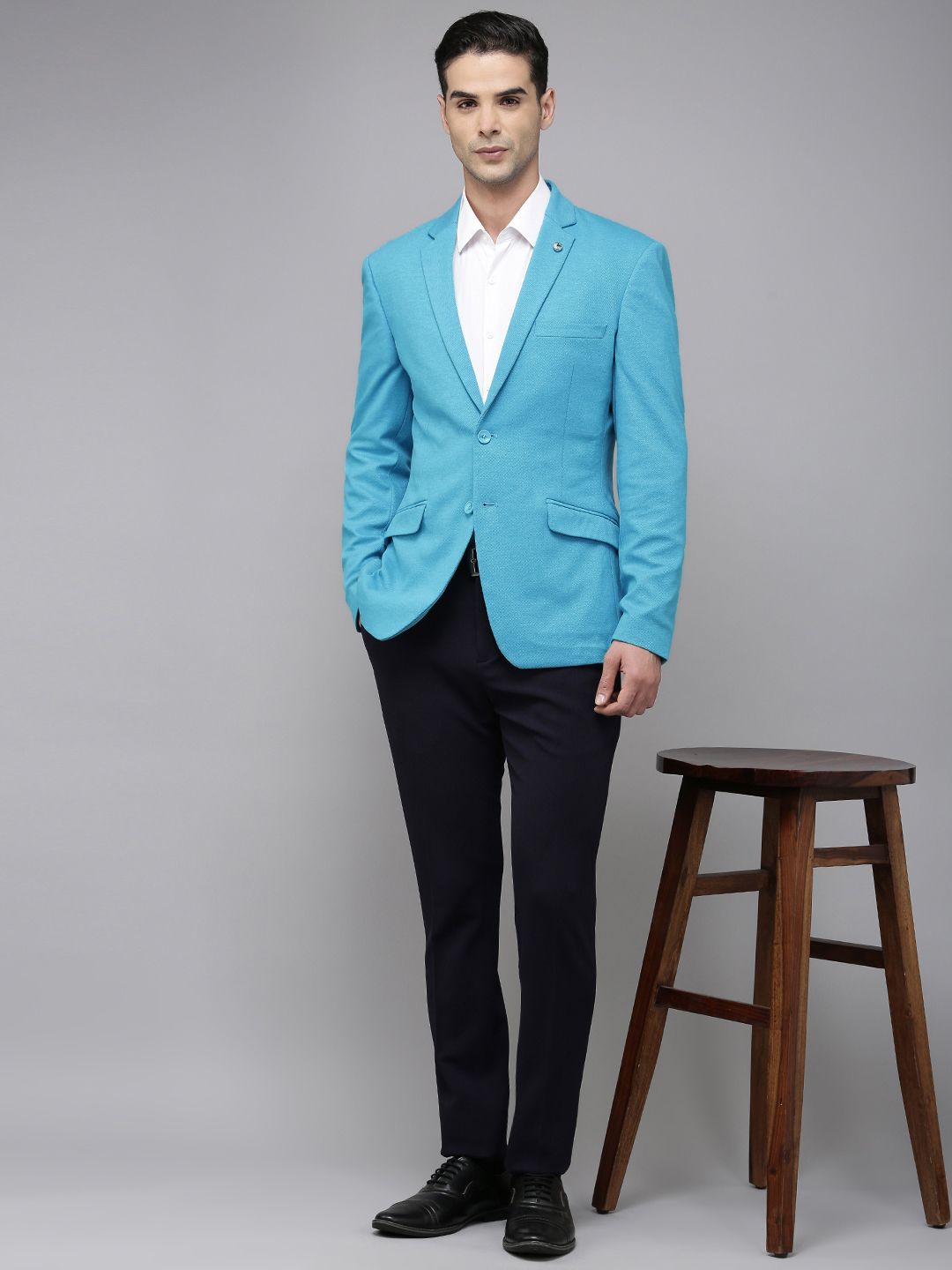 Park Avenue Solid Regular Fit Single-Breasted Formal Blazer