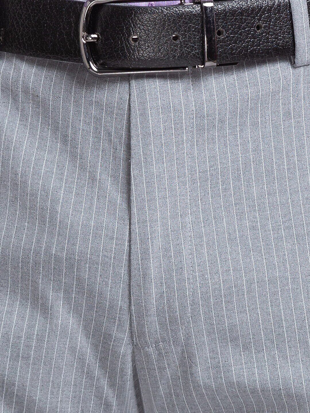 Park Avenue Men Striped Slim Fit Formal Trousers