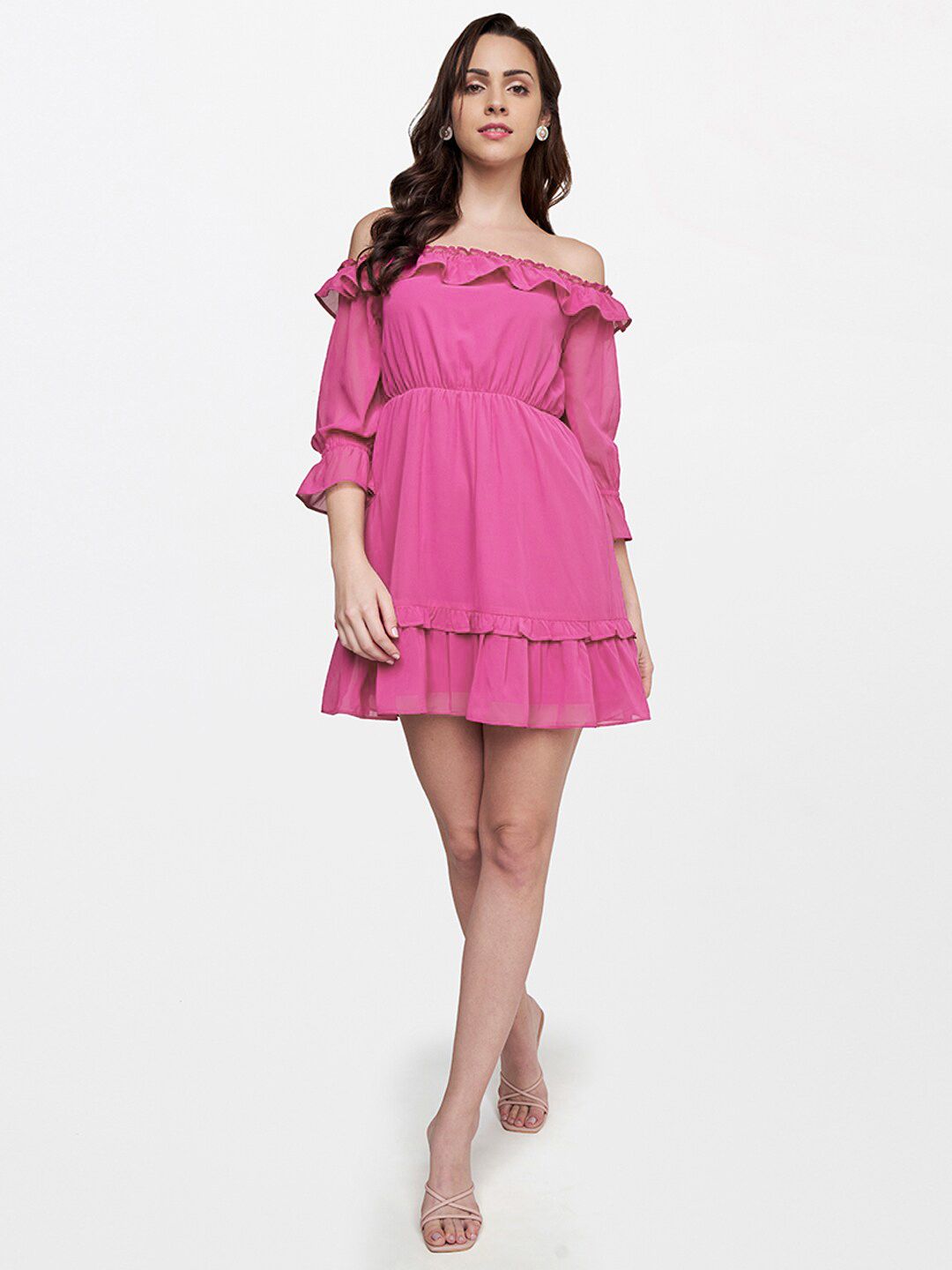 AND Pink Off-Shoulder Mini Dress