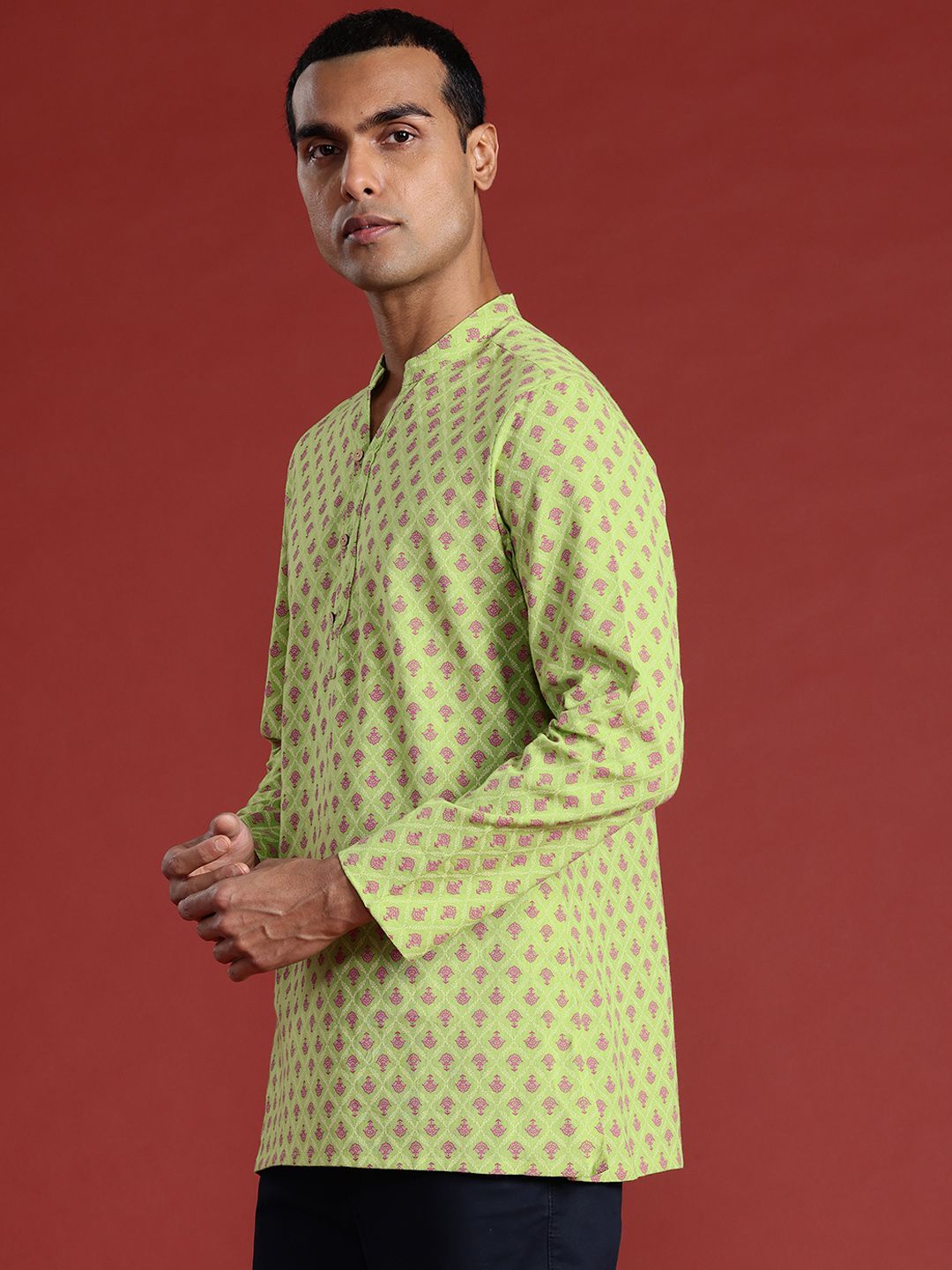 Anouk Basant Bahaar Cotton Linen Printed Straight Kurta