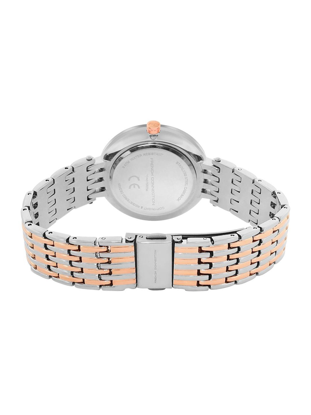Sambungan Perancis Wanita Dail Dail & Gelang Gaya Tali Analog Watch FCN075RTM
