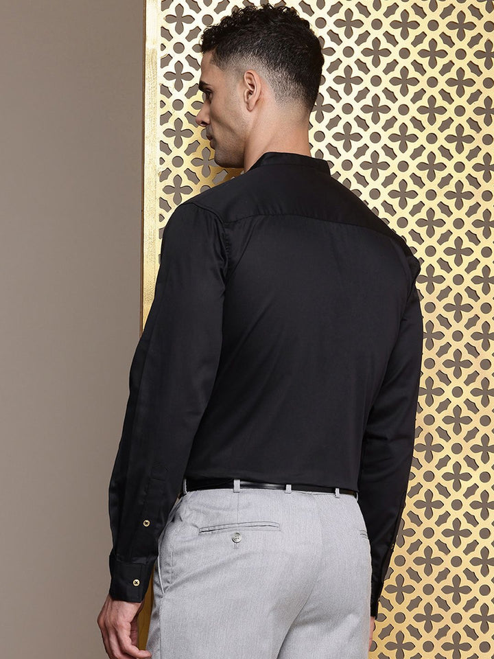 House of Pataudi Embroidered Detailed Pure Cotton Party Rozana Shirt
