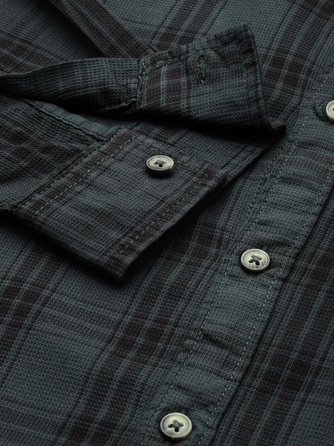 The Indian Garage Co Slim Fit Checked Pure Cotton Casual Shirt