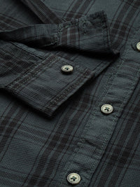 The Indian Garage Co Slim Fit Checked Pure Cotton Casual Shirt