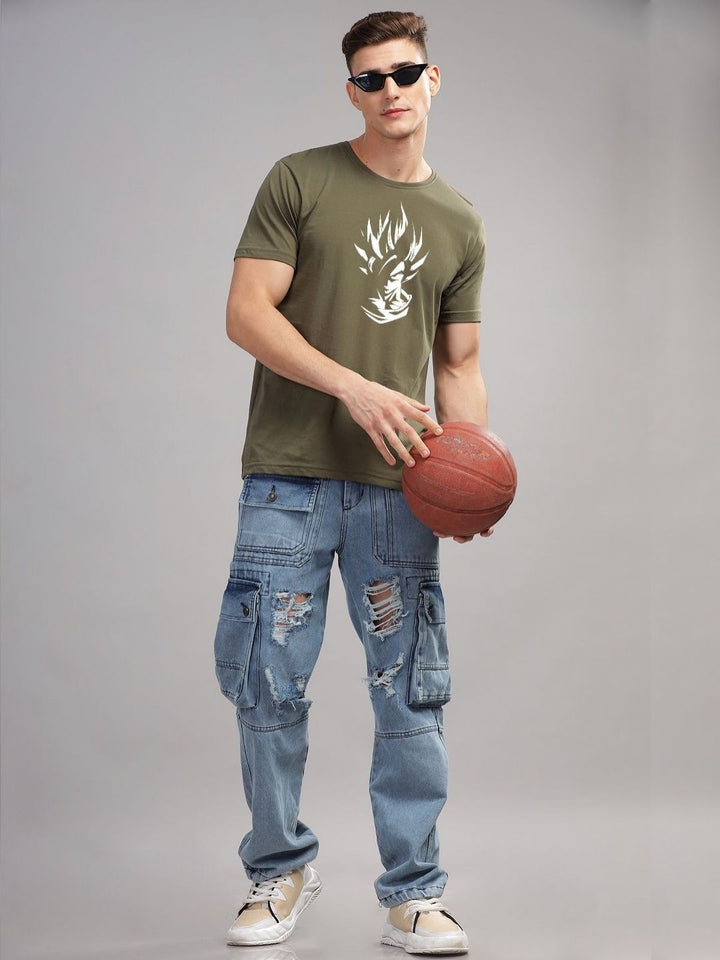 ADRO Men Typography Printed Raw Edge T-shirt
